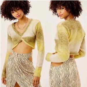 NWT For Love And Lemons Celeste Twist Front Crop Sweater